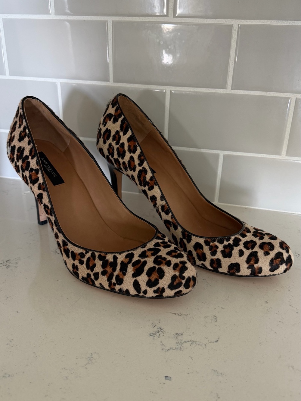Ann Taylor Leopard Print Pumps in Tan and Black